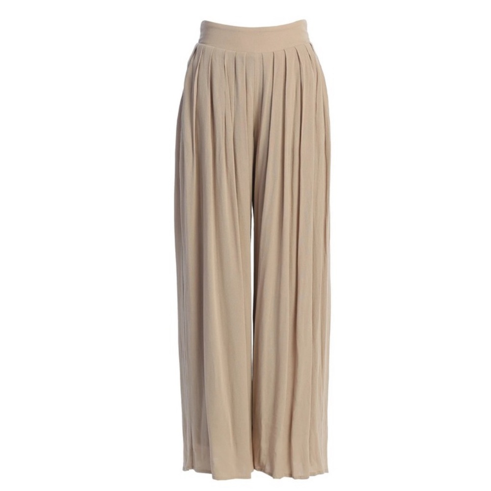 JLUXLABEL BEIGE AFTER SUNSET PLEATED PANTS